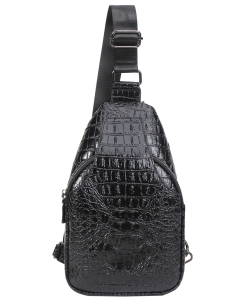 Croc Sling Backpack Crossbody Bag CY-8920 BLACK /